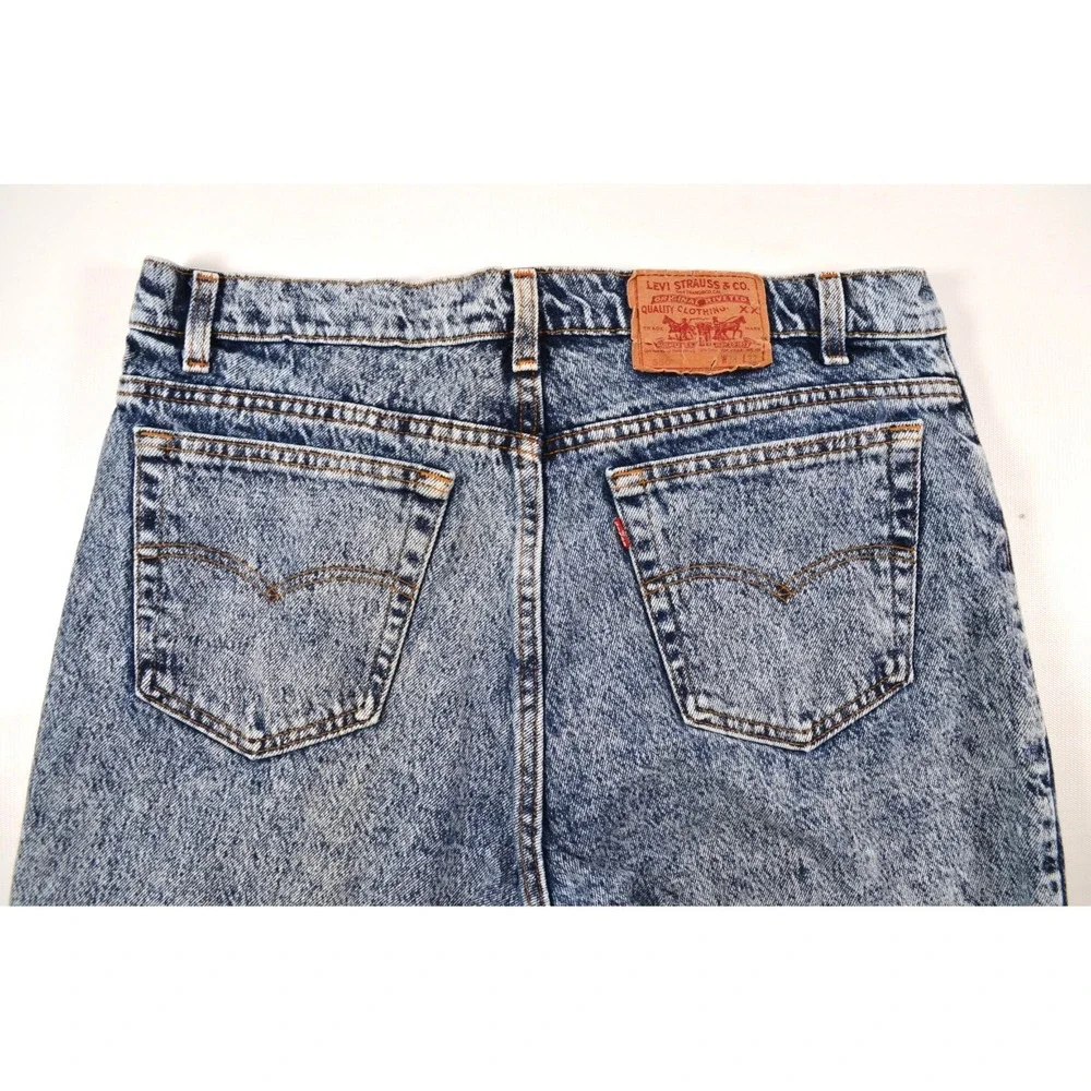 Vintage Levi's 550 1980'S Acid Wash Made In USA Mens 38x32 Cut Off to Inseam 27